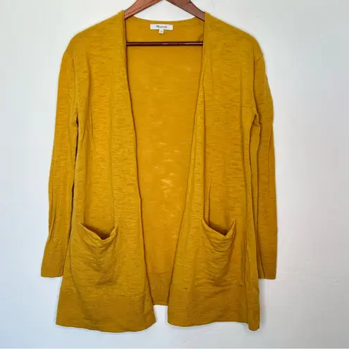 Madewell  Summer Ryder Cardigan Sweater Golden Apple Yellow XS Cotton Blend G5474