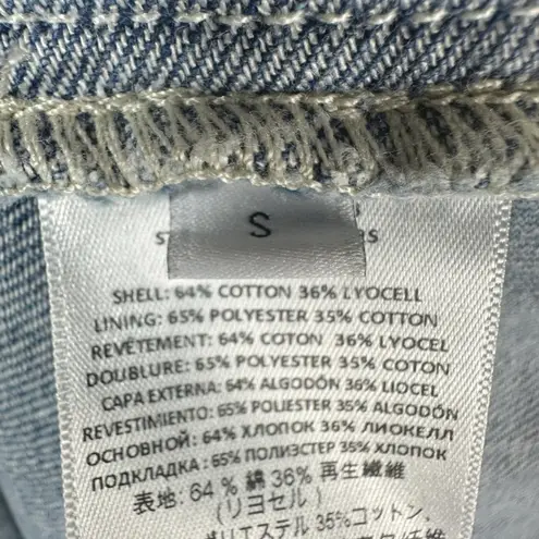 RE/DONE Flounce Denim Frayed Sleeveless Mini Dress Size Small Casual