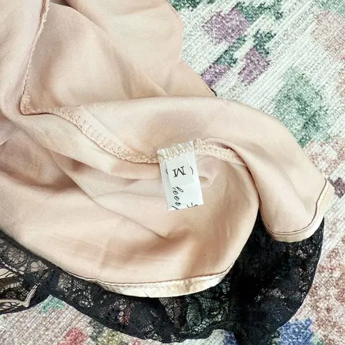 Black Whimsigoth Tank Top Womens Medium Floral All Over Lace Witchy Fairy Grunge