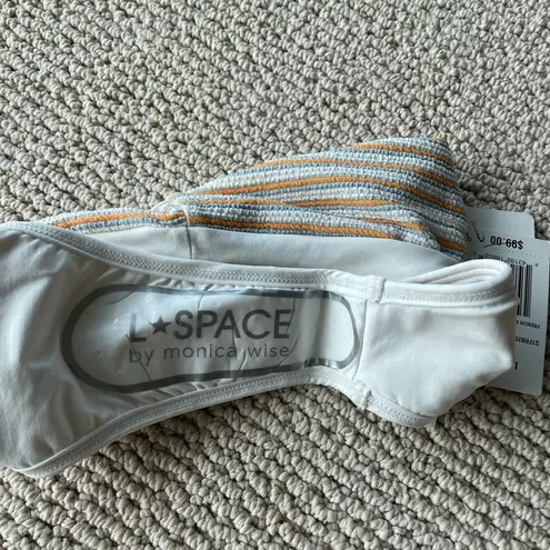 l*space Orange and Blue Stripe Bikini Set NWT