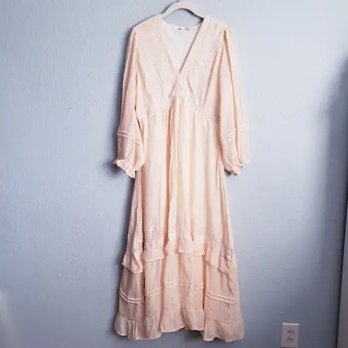 Baltic Born  Amberlee Bohemian Neutral Embroidered Midi Dress