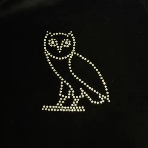 OVO Women’s Velour Crystal Owl Zip Up Hoodie October's Very Own Drake size small Black
