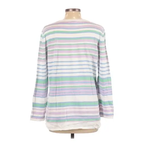 36.5 Design Striped Crew Neck Sweater Knit White Combo Pullover Size XL NWT $108