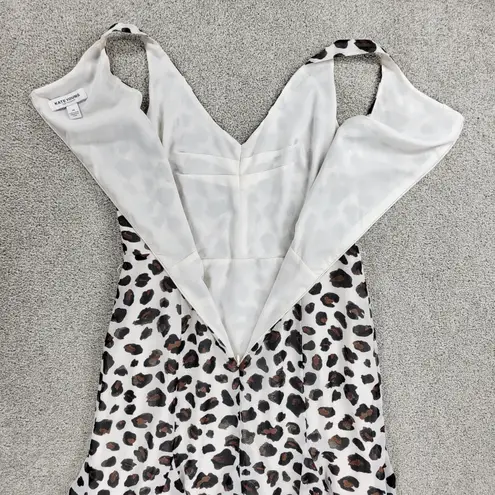 Kate Young Target Dress Womens 10 Leopard Print Fit Flare Baby Doll Chic Flirty White