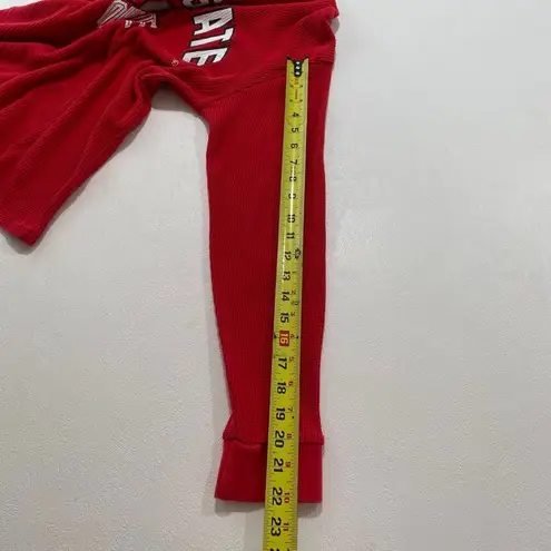 Ohio State Buckeyes Thermal Long Sleeve Shirt Medium | Red Waffle Knit OSU Top