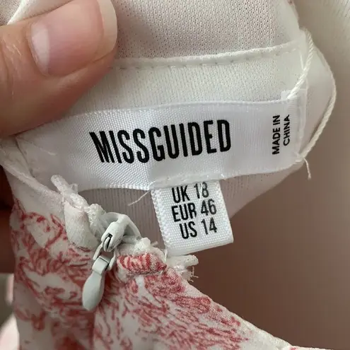 Missguided Misguided Wrap Tiered Ruffle Sleeveless Floral Dress Sz 14 NWT