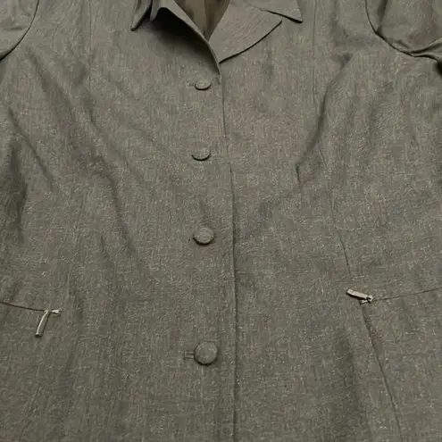 Jacqueline Ferrar Navy Blue Wool Blend Long 4 Button Blazer Size 10