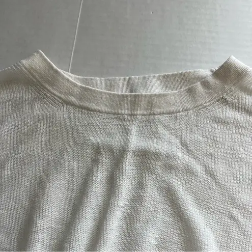 Veronica Beard  Kellen Twist Front sweater ivory small linen blend knit top