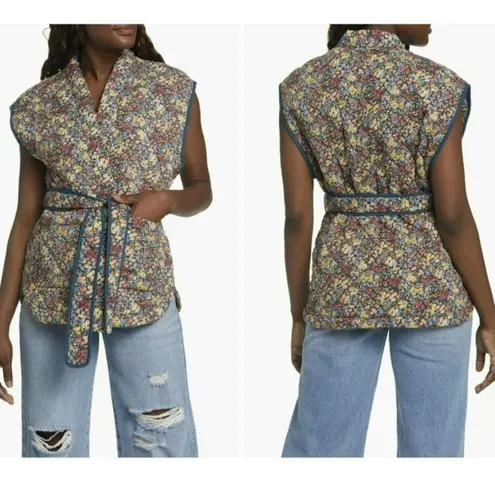 BLANK NYC  Quilted In Bloom Wrap Belted Jacket Vest Size M New w Tag MSRP $98 SOO