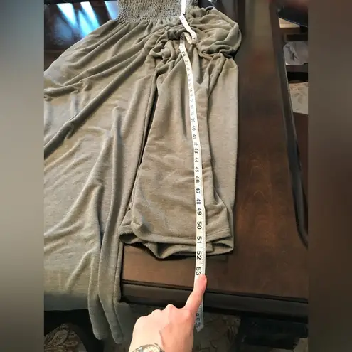 NWT Gray Sleeveless Smocked Top Wide Leg Jumpsuit Sz L Size L