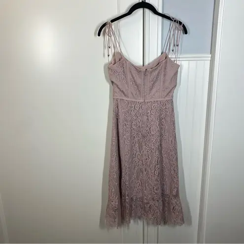 Keepsake sense lace midi dress with corset detail size 4 bridal wedding ballet Pink