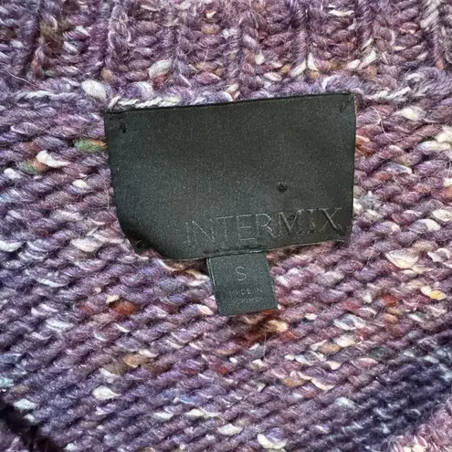 Intermix  Purple Marled Baby Alpaca Merino Wool V-Neck Sweater sz Small‎