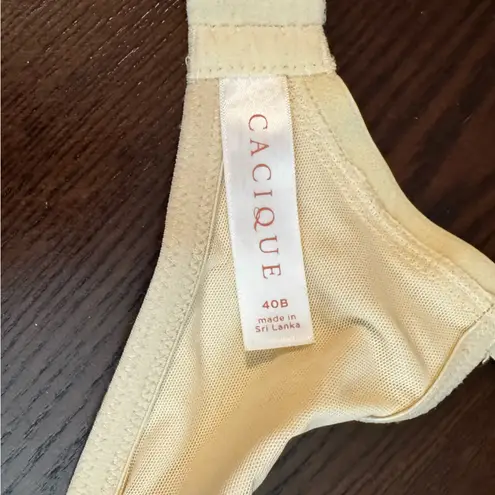 Cacique Beige Boost Plunge Push Up Underwire T-shirt Bra size 40B