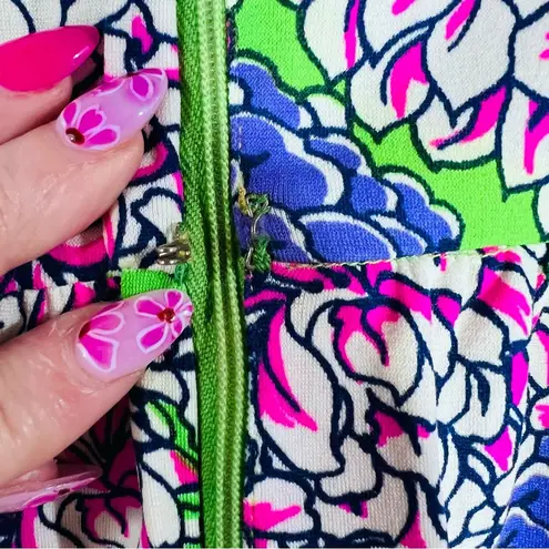 Peck & Peck Vintage Vibrant Floral Dress - Green and Purple Size S