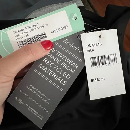 Threads 4 Thought MEDIUM Black/Gray Lynn Colorblock Legging Stitch Fix ReActive