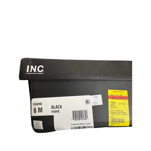 INC Fawne Black Leather Boots Size 6M