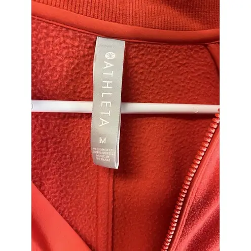 Athleta   Zion Microfleece Long Sleeve Full Zip Athletic Jacket Torch Red Size M