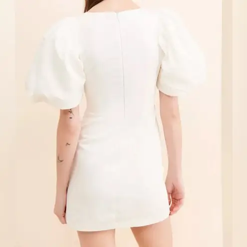 4SI3NNA Revolve Women’s Ulma Puff Sleeve Square Neckline Cotton White Mini Dress
