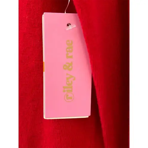 Riley & Rae Sweater Women's Size S Red Mockneck Knit Plaid Bow Christmas NEW