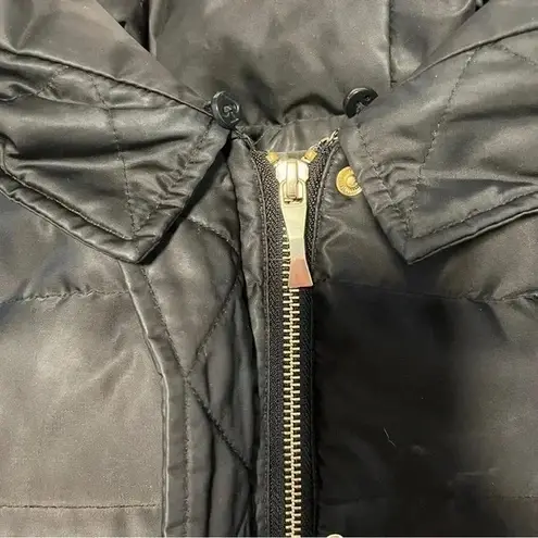 Kate Spade Black Winter Puffer Jacket Parka Hood Zip Size XS Excellent Condition