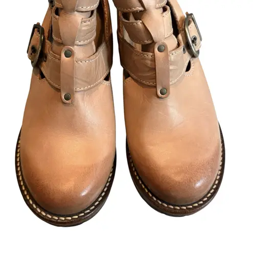 Dromedaris Kelsy Short Summer Leather Boot in Taupe Pearl, Sz 36 Tan