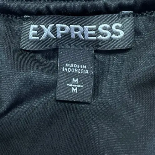 EXPRESS  Black Velvet Velour Sleeveless Cami Camisole Scoop Neck Crop Tank Top M