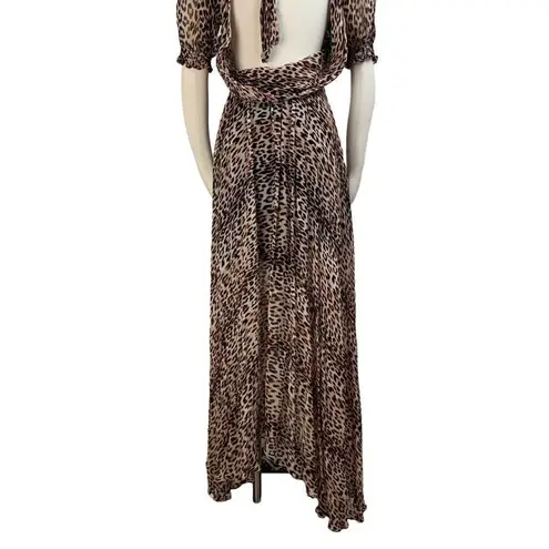 Bec & Bridge Animal Print Flowy Wrap Front Maxi Dress Size 4