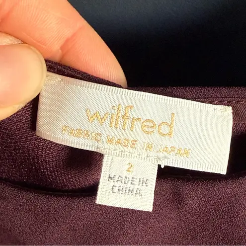 Wilfred Aritzia Maroon Bias-Cut Slip Midi Dress, Size 2, EUC