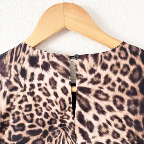 All Saints Gianna Kiku Leopard Animal Print Asymmetric Midi Dress