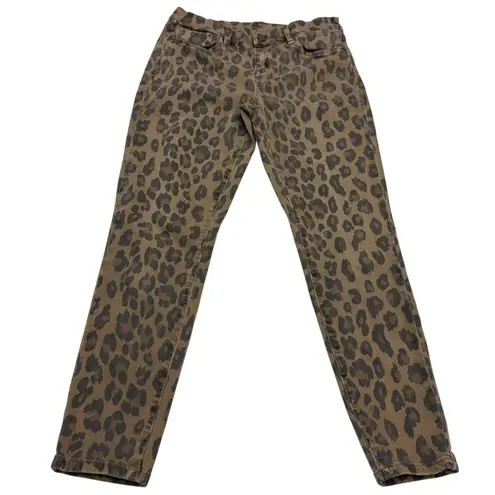BLANKNYC Jeans Womens Size 28 Leopard Print The Reade Crop Skinny Pants Brown