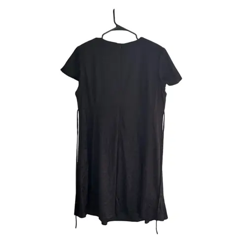 Motherhood Maternity Vintage Black Textured Knee Length Dress XL Short Sleeve