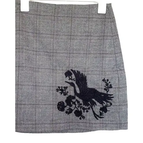 Loft Womens Skirt Size 2 Embroidered Duck Plaid Career Office Wear Plaid Preppy