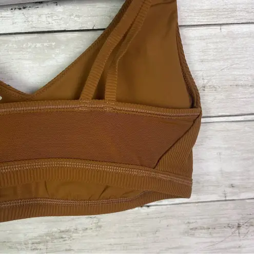 Aerie  Goal Ribbed Sports Bra Brown Size Small