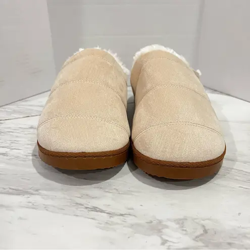 Sonoma  Goods For Life Corduroy Clog Slippers Cream Beige Size 7/8 - Image 4
