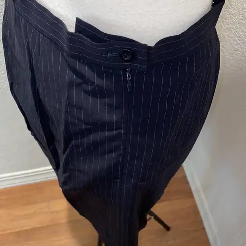 Escada Vintage Pinstripe Skirt & Blazer Set Sz 10 Lightweight Fitted Designer
