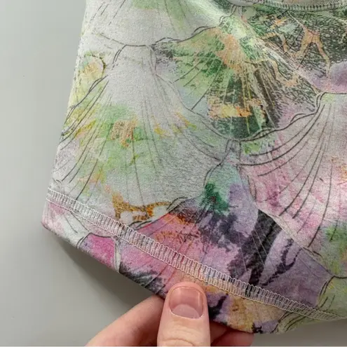 Fleo Low Rise Multicolor Abstract Mermaid Print Activewear Shorts Sz S Green