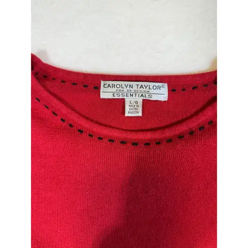 Carolyn Taylor Essentials Womens Red Long Sleeve Knit Sweater