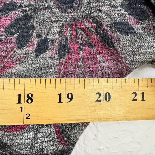 Desigual  Grey Lagenlook Short Sleeve Sweater Womens S Artsy Casual