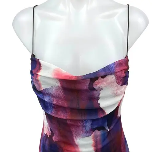 White Fox Multicolor Watercolor Print Sleeveless Cami Camisole Mini Tank Dress M Size M