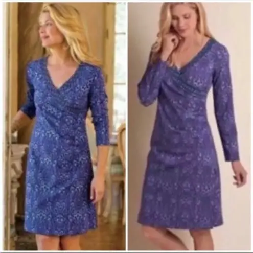 Soft Surroundings Purple Safari Surplice Dress