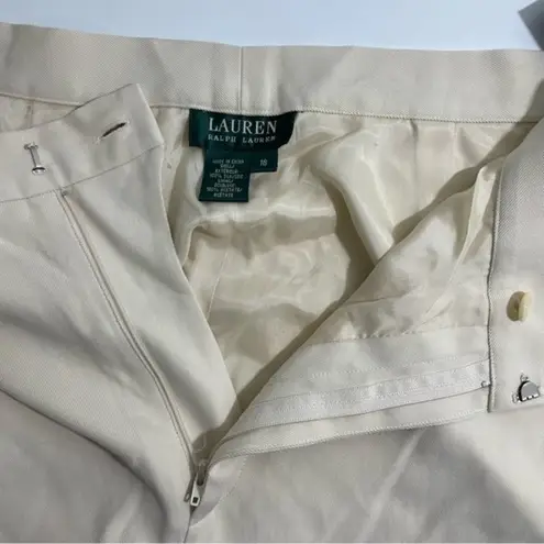 Ralph Lauren NWT Lauren  Silk Pants Size 16 Montblanc Cream Trousers 33” Length