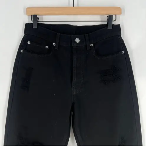 CARMAR Emilia High Rise Black Denim Distressed Ripped Cutoff Cropped Jeans 27