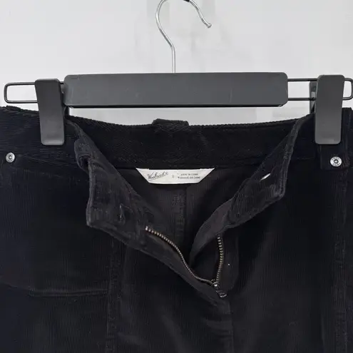 Woolrich Western Corduroy Midi Skirt Womens 8 Black Cotton Pockets