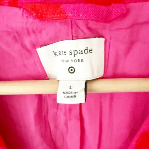 Kate Spade  NEW YORK | Classic Rose Blazer Red Pink Floral Bow Button | Large