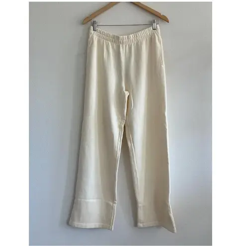 SKIMS French Terry Straight Leg Pant in Ecru, Size X-Small