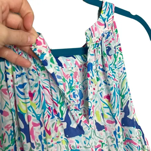 Anne Carson NWT 100% Rayon Colorful Floral Sleeveless Blouse