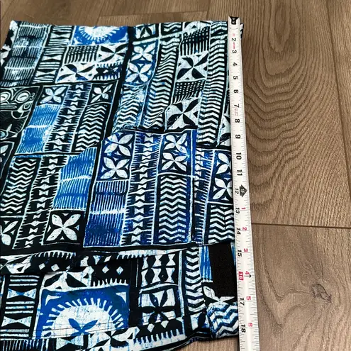 RipSkirt Hawaii Pacific Tapa Blue Floral Wrap Cover Up Swim Skirt Size Large