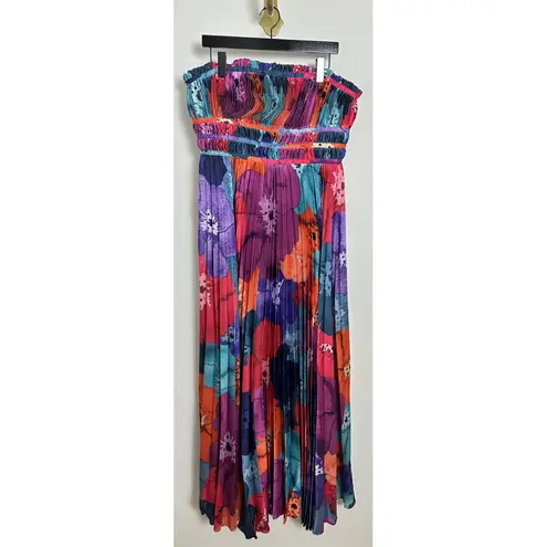 Hutch Sabina Floral Tiered Plissé Gown in Multi Size US 12