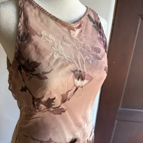 Alexia Admor | Y2K Style Burnout Silk Asymmetrical hem Mermaid Midi Dress Small