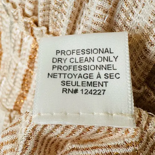 MISA Los Angeles Katia Metallic Rose Gold Stripe Mini Dress Size XS